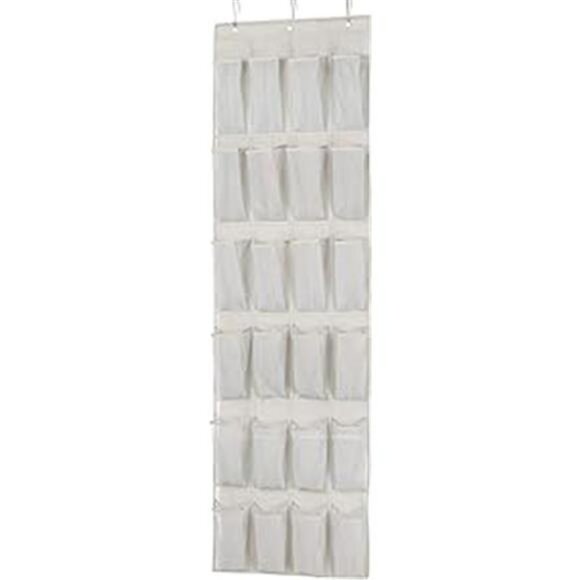 Over Door Hanging Shoe Organizer 24 Pocket Rack Holder Closet Storage Grey - Picture 8 of 8